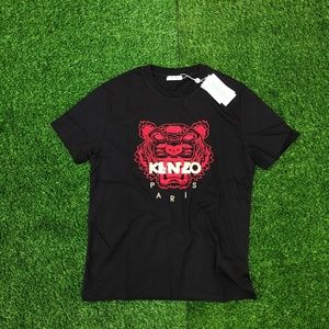 Kenzo Paris Men Red Tiger Black Shirt Casual Wear